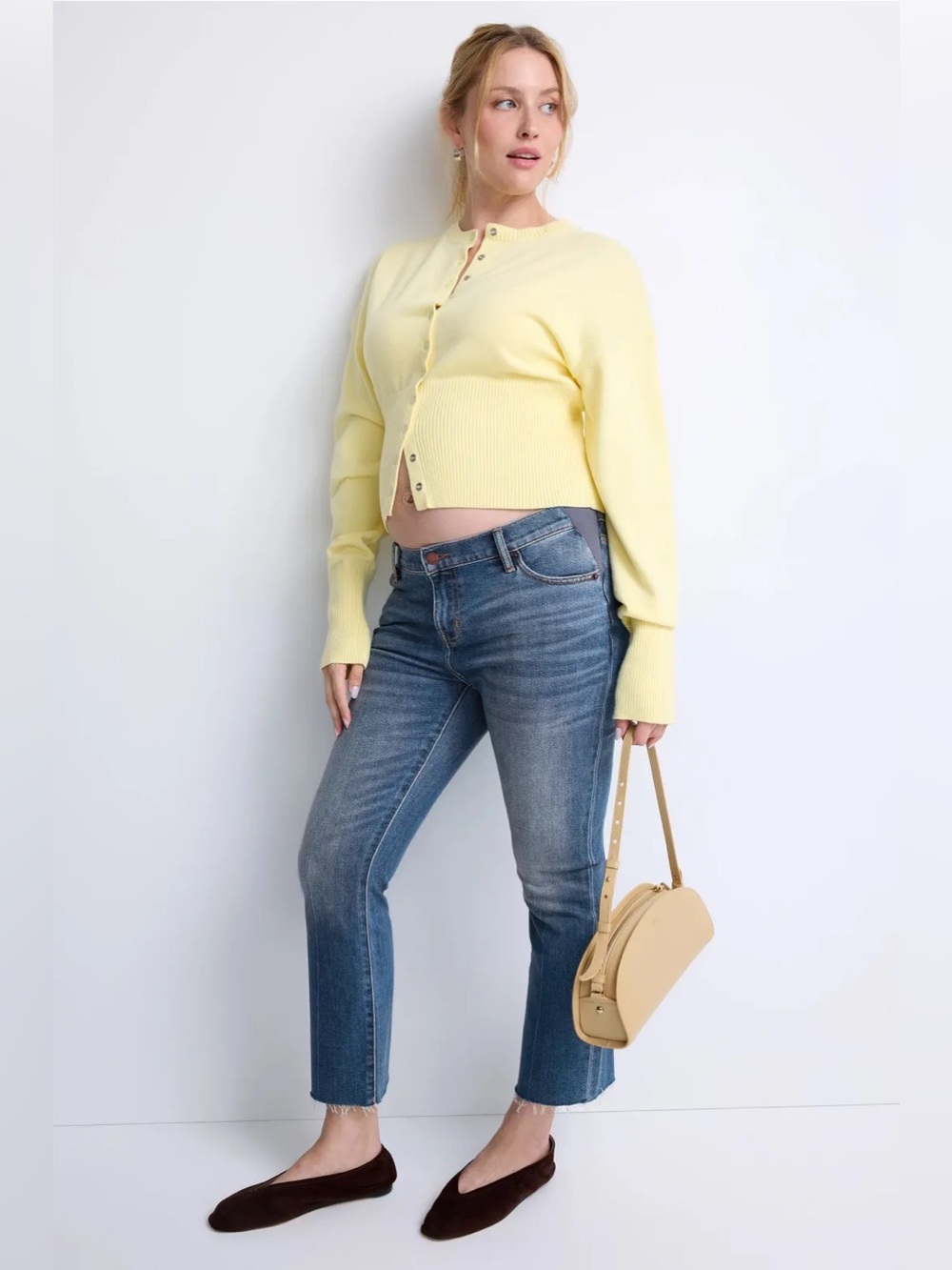 *Flawed RTR Hatch Crop Maternity Jean (0498)